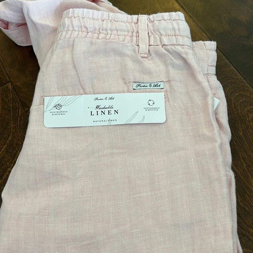 Porter & Ash Mens Chino Linen Biodegradable sustainable Pants Pink